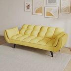 57 Sofa Bed,Polyester Blend Comfy Futon Couch Bed with 2 Square Pillows, Convertible Sleeper Sofa with Adjustable Backrest