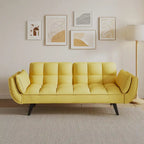 57 Sofa Bed,Polyester Blend Comfy Futon Couch Bed with 2 Square Pillows, Convertible Sleeper Sofa with Adjustable Backrest