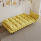 57 Sofa Bed,Polyester Blend Comfy Futon Couch Bed with 2 Square Pillows, Convertible Sleeper Sofa with Adjustable Backrest