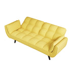 57 Sofa Bed,Polyester Blend Comfy Futon Couch Bed with 2 Square Pillows, Convertible Sleeper Sofa with Adjustable Backrest