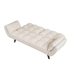 57 Sofa Bed,Polyester Blend Comfy Futon Couch Bed with 2 Square Pillows, Convertible Sleeper Sofa with Adjustable Backrest