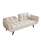 57 Sofa Bed,Polyester Blend Comfy Futon Couch Bed with 2 Square Pillows, Convertible Sleeper Sofa with Adjustable Backrest