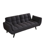 57 Sofa Bed,Polyester Blend Comfy Futon Couch Bed with 2 Square Pillows, Convertible Sleeper Sofa with Adjustable Backrest