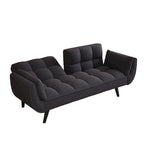 57 Sofa Bed,Polyester Blend Comfy Futon Couch Bed with 2 Square Pillows, Convertible Sleeper Sofa with Adjustable Backrest