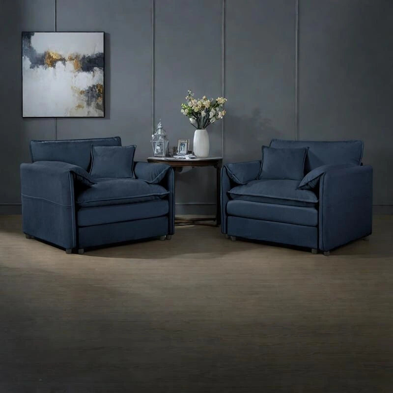 Chenille Accent Sofa Chair with Oversized Armchairs and 29.92 Deep Seats (800lb Capacity)