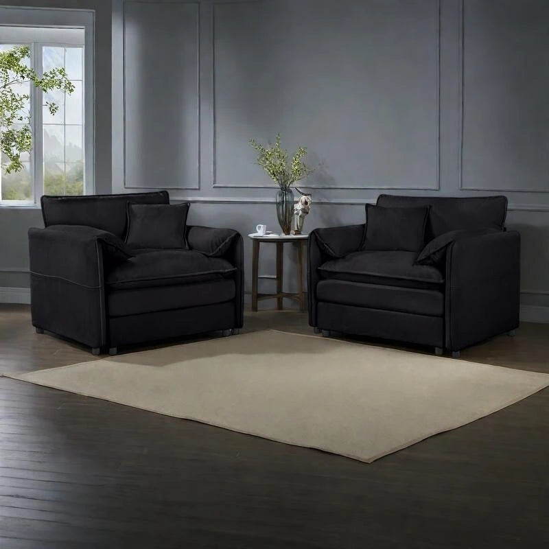 Chenille Accent Sofa Chair with Oversized Armchairs and 29.92 Deep Seats (800lb Capacity)