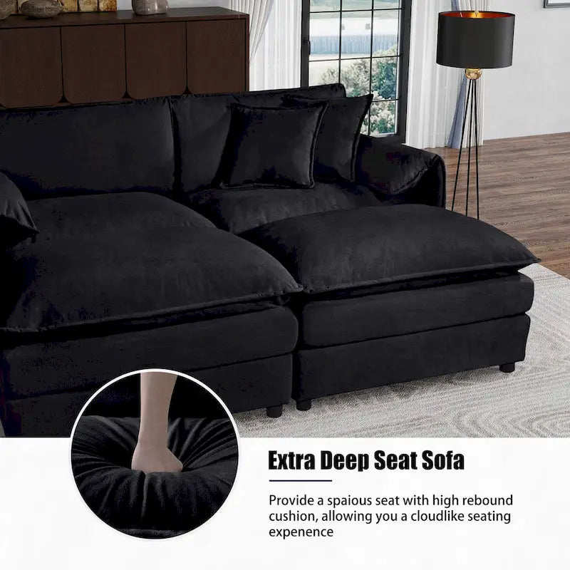 Chenille Accent Sofa Chair with Oversized Armchairs and 29.92 Deep Seats (800lb Capacity)
