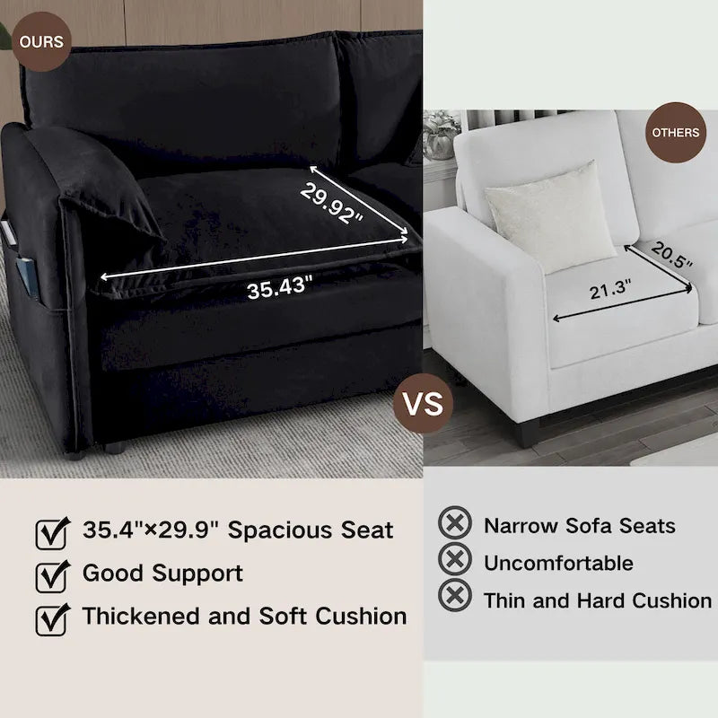 Chenille Accent Sofa Chair with Oversized Armchairs and 29.92 Deep Seats (800lb Capacity)