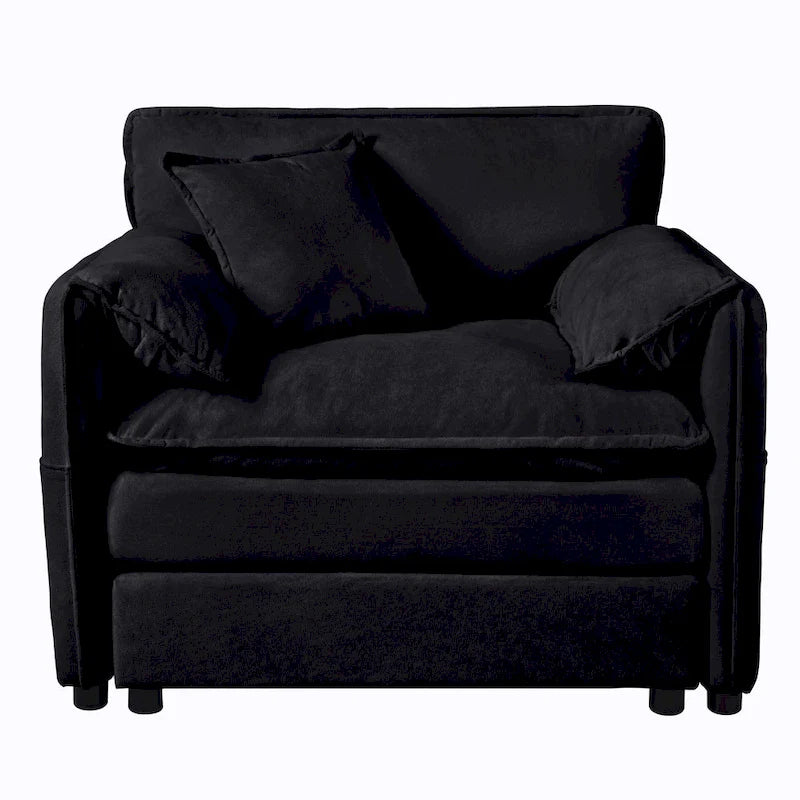 Chenille Accent Sofa Chair with Oversized Armchairs and 29.92 Deep Seats (800lb Capacity)