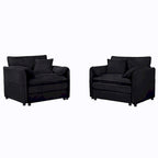 Chenille Accent Sofa Chair with Oversized Armchairs and 29.92 Deep Seats (800lb Capacity)