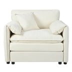 Chenille Accent Sofa Chair with Oversized Armchairs and 29.92 Deep Seats (800lb Capacity)