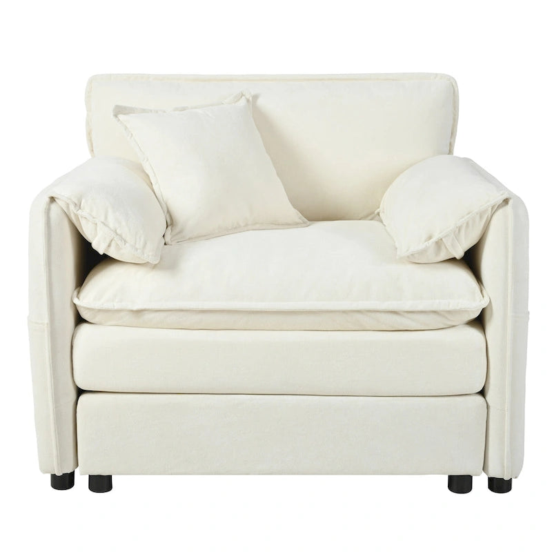 Chenille Accent Sofa Chair with Oversized Armchairs and 29.92 Deep Seats (800lb Capacity)