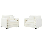 Chenille Accent Sofa Chair with Oversized Armchairs and 29.92 Deep Seats (800lb Capacity)