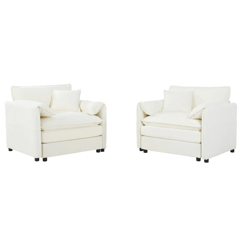 Chenille Accent Sofa Chair with Oversized Armchairs and 29.92 Deep Seats (800lb Capacity)
