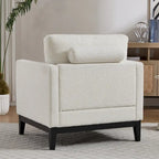 35.4W Modern Reading Chair,Upholstered Accent Chair with Pillows and Wood Legs