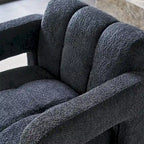 Upholstered Accent Chair 31.10 Wide Boucle Modern Accent Chair Side Chair Comfy Wide Armchair For Bedroom, Living Room