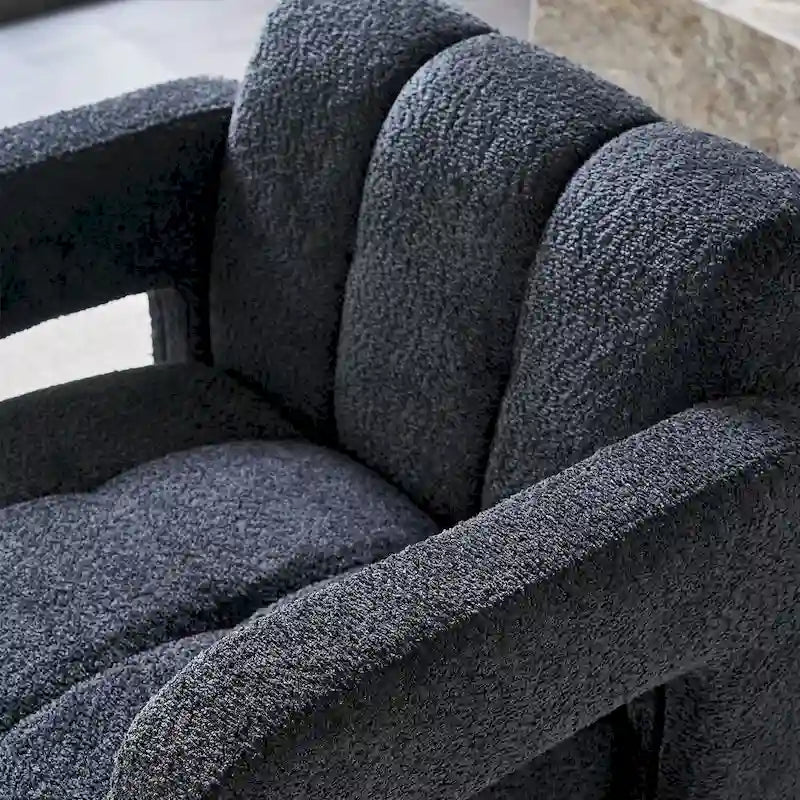 Upholstered Accent Chair 31.10 Wide Boucle Modern Accent Chair Side Chair Comfy Wide Armchair For Bedroom, Living Room