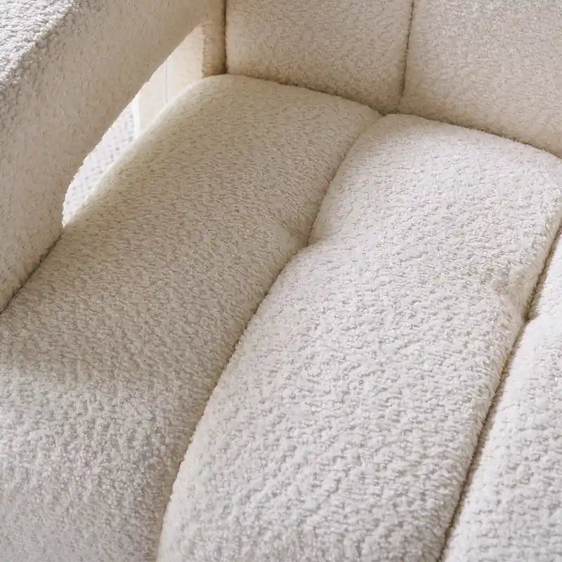 Upholstered Accent Chair 31.10 Wide Boucle Modern Accent Chair Side Chair Comfy Wide Armchair For Bedroom, Living Room