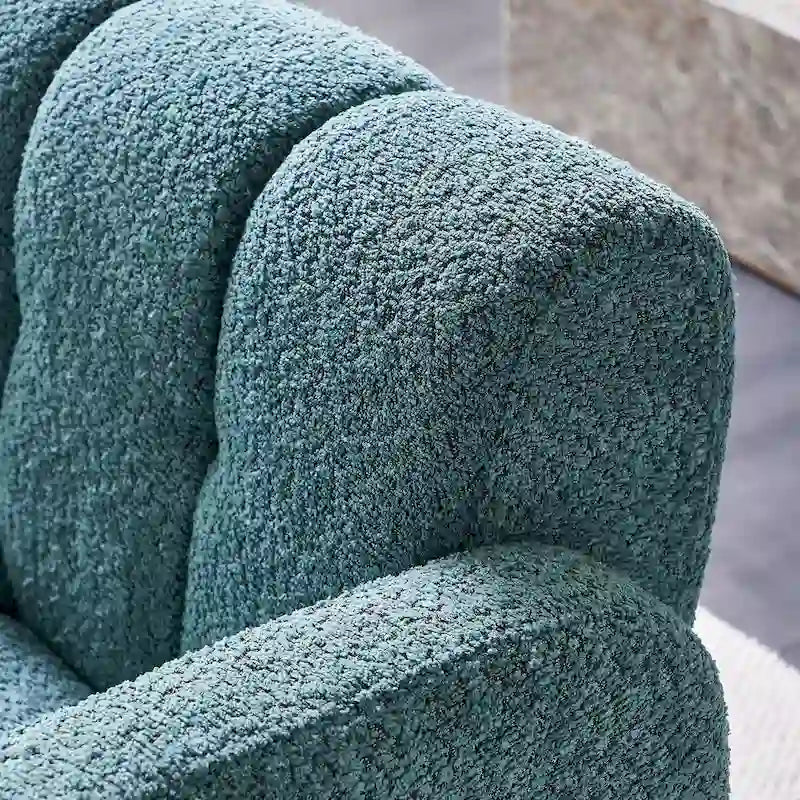 Upholstered Accent Chair 31.10 Wide Boucle Modern Accent Chair Side Chair Comfy Wide Armchair For Bedroom, Living Room