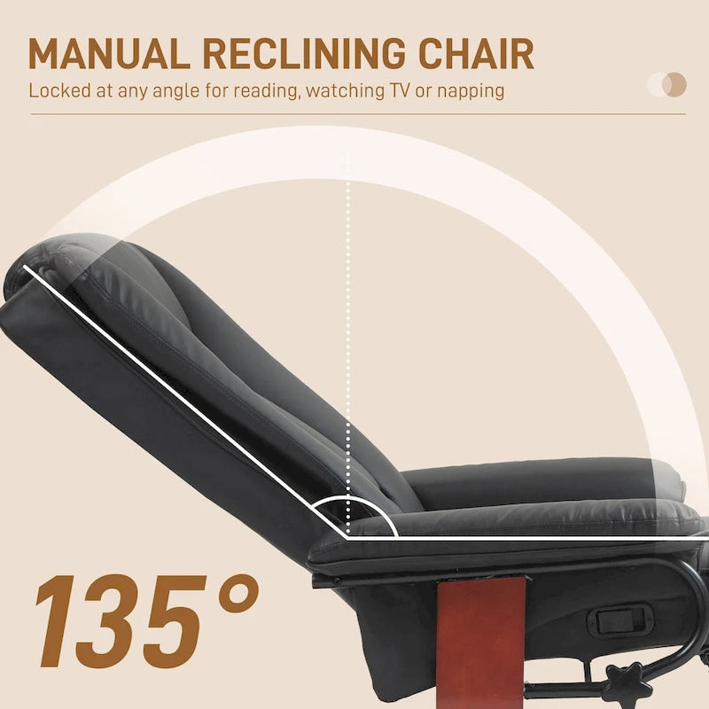 30.7 High Back Swivel Recliner Chair with Footrest