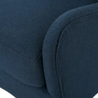 Navy Blue Modern 27 High Back Accent Chair with Birch Wood Legs and Wing Back for Living Room