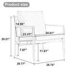 White 28.74 Upholstered Arm Chair with Metal Frame