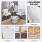White 28.74 Upholstered Arm Chair with Metal Frame