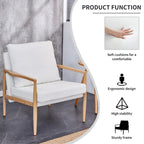 White 28.74 Upholstered Arm Chair with Metal Frame
