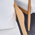 White 28.74 Upholstered Arm Chair with Metal Frame
