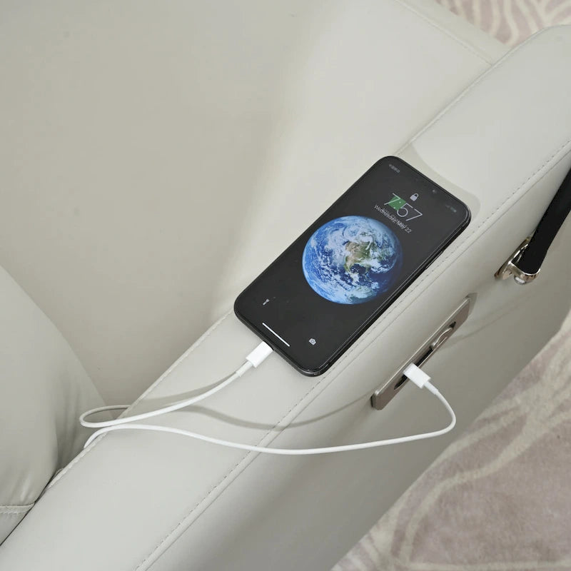 Electric Power Recliner Chair with 270 Swivel, USB Ports and Adjustable Footrest for Living Room & Nursery