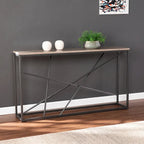 Faux Marble Skinny Console Table