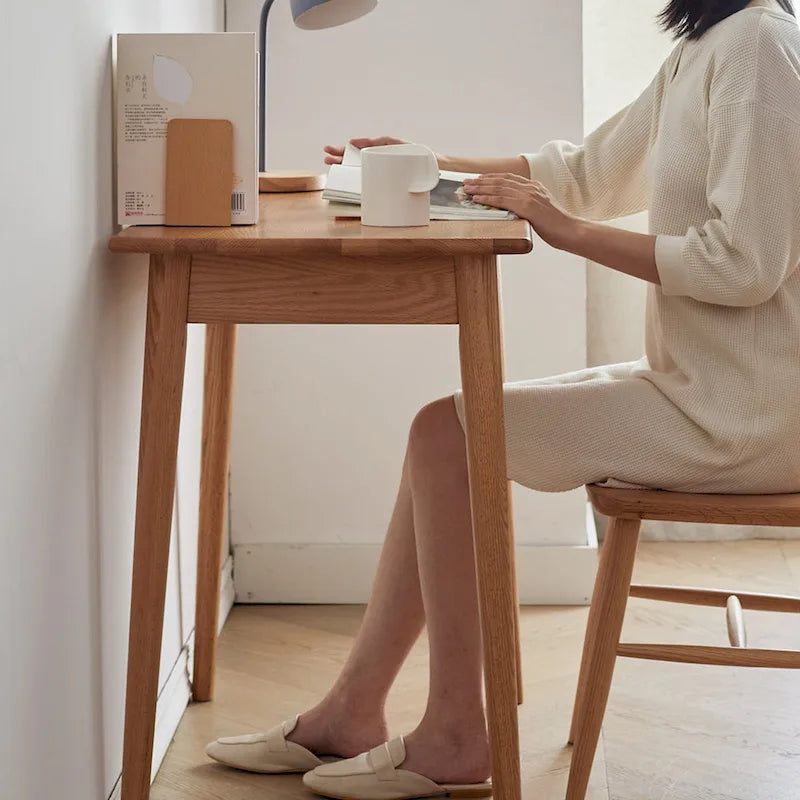 Solid Wood Study Desk with Drawer