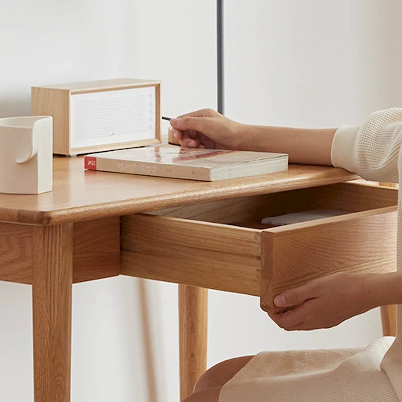 Solid Wood Study Desk with Drawer