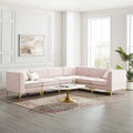 Channel Tufted Performance Velvet Sectional Sofa