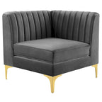Channel Tufted Performance Velvet Sectional Sofa