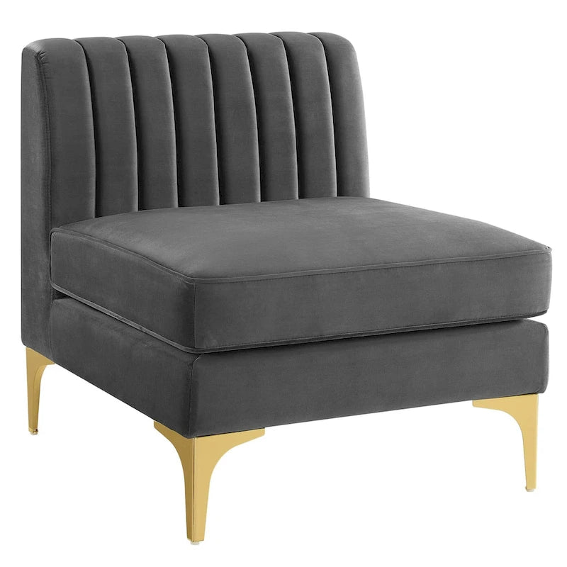 Channel Tufted Performance Velvet Sectional Sofa