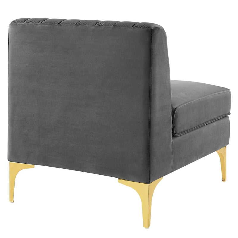 Channel Tufted Performance Velvet Sectional Sofa