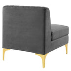 Channel Tufted Performance Velvet Sectional Sofa