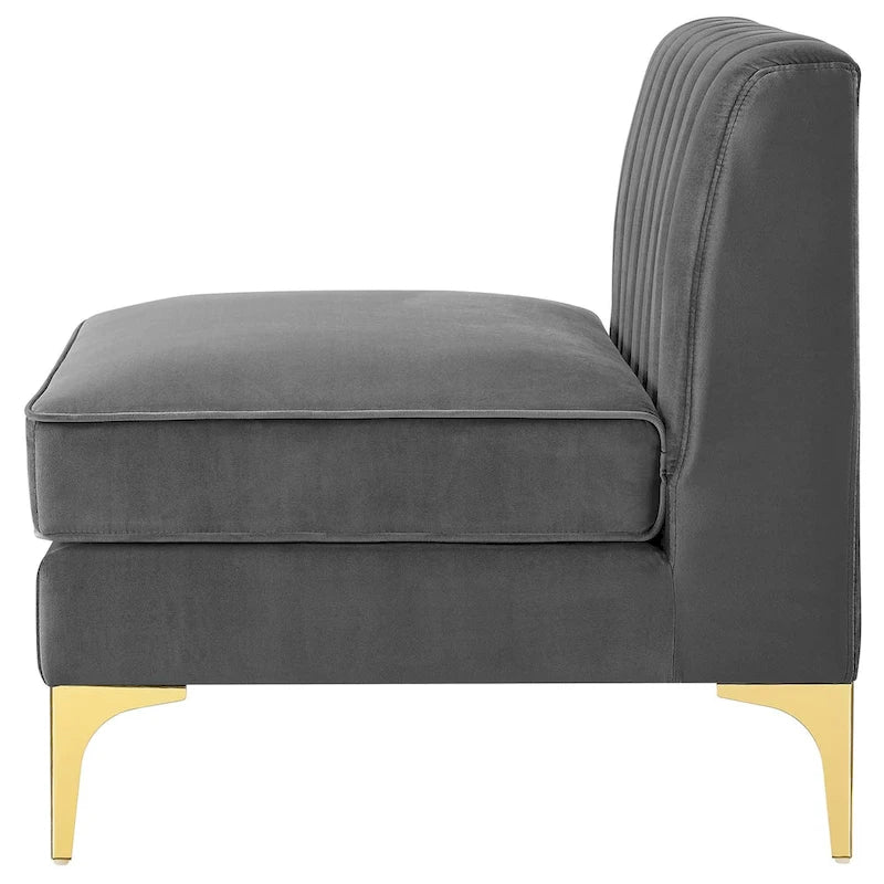 Channel Tufted Performance Velvet Sectional Sofa