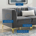 Channel Tufted Performance Velvet Sectional Sofa