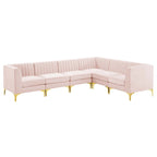 Channel Tufted Performance Velvet Sectional Sofa