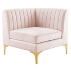 Channel Tufted Performance Velvet Sectional Sofa