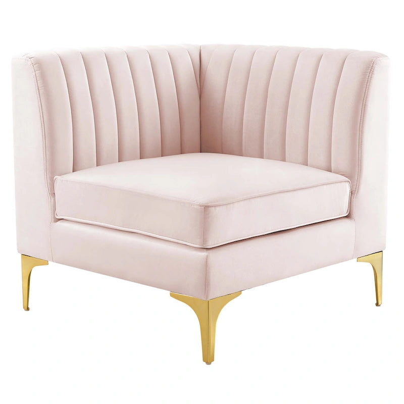 Channel Tufted Performance Velvet Sectional Sofa