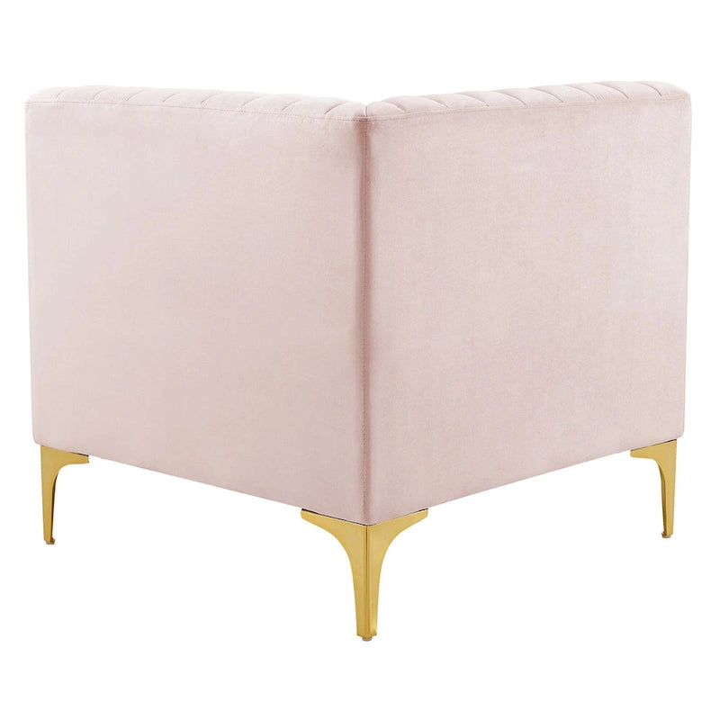 Channel Tufted Performance Velvet Sectional Sofa
