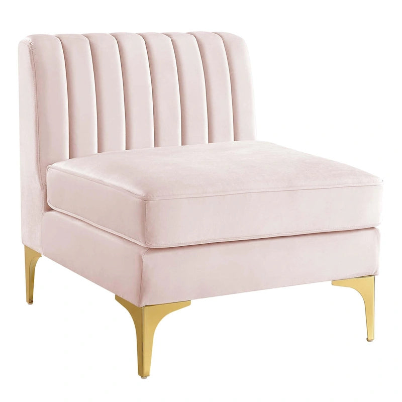 Channel Tufted Performance Velvet Sectional Sofa