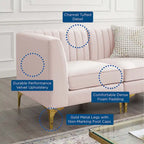 Channel Tufted Performance Velvet Sectional Sofa