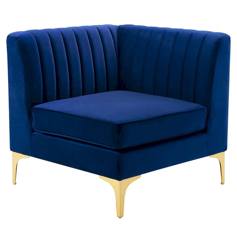Channel Tufted Performance Velvet Sectional Sofa