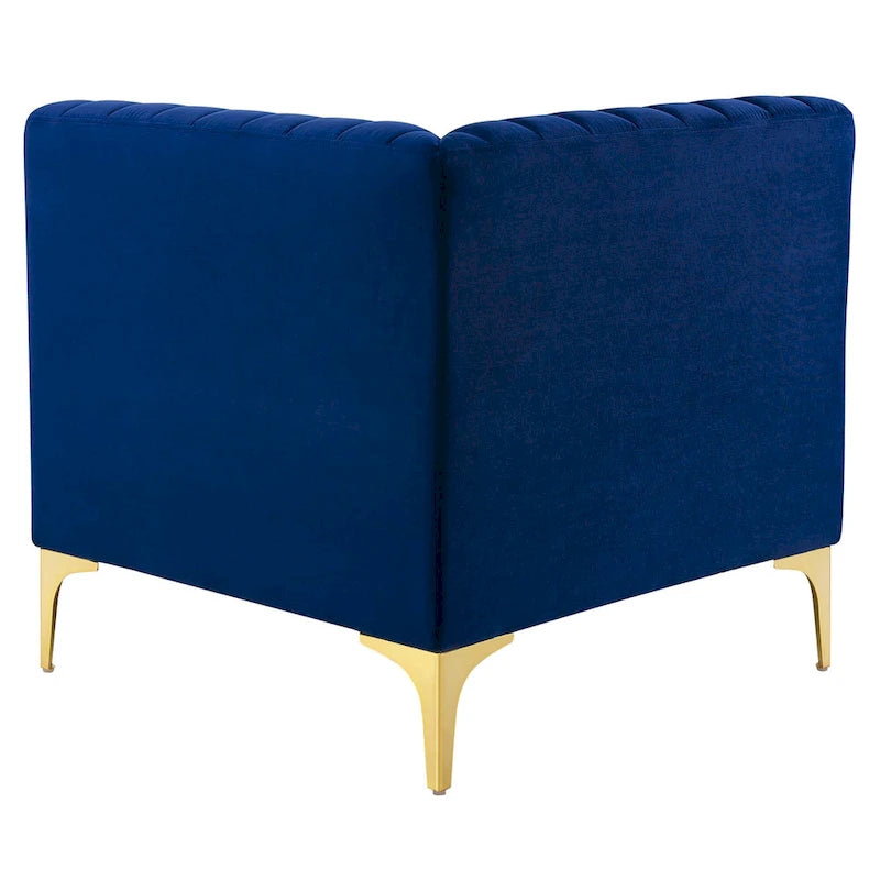 Channel Tufted Performance Velvet Sectional Sofa