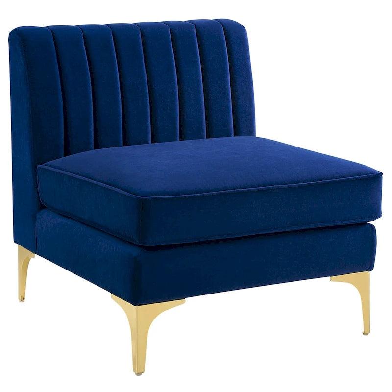 Channel Tufted Performance Velvet Sectional Sofa