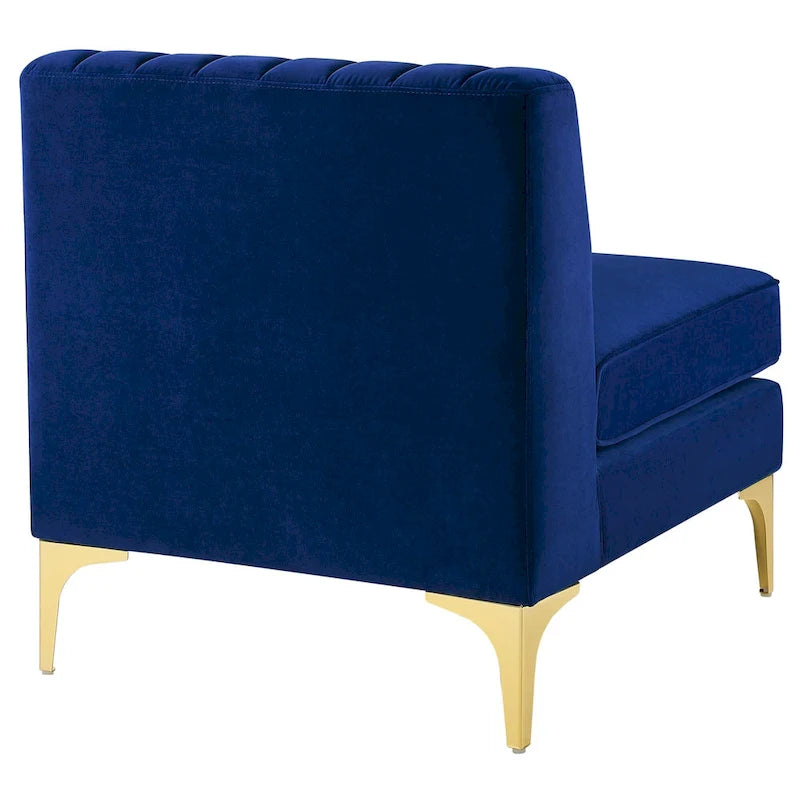 Channel Tufted Performance Velvet Sectional Sofa
